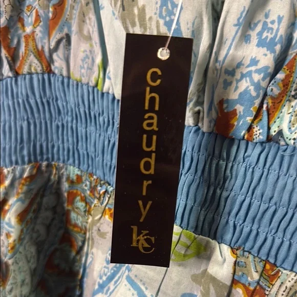 Chaudry KC Blue and Brown Floral Midi Dress - Picture 3 of 3